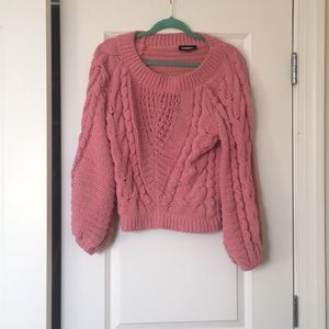 Express Chenille Balloon Sleeve Sweater
